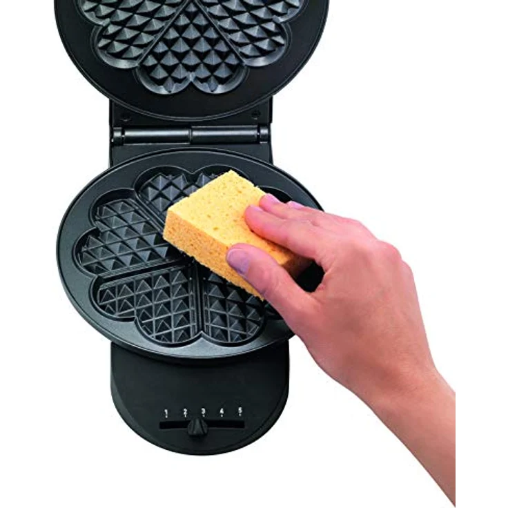 Tefal Herzwaffeleisen WM310D | Waffelmaker für Waffeln in Herzform | stufenloser Temperaturregler-Bräunung nach Wunsch | antihaftbeschichtete Platten | Teigauffangbehälter | Ein--Aus-Schalter | 1000W – Bild 6