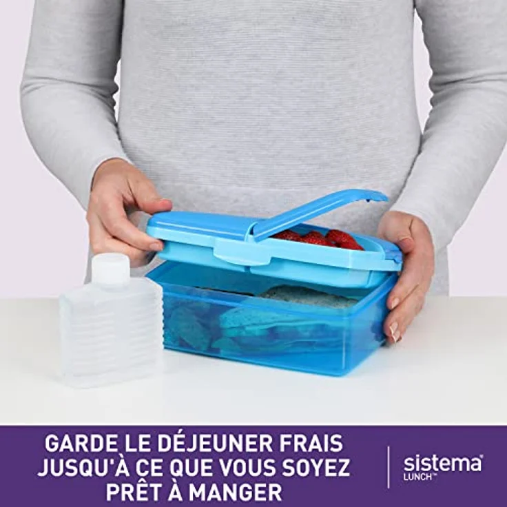 Sistema Lunch Triple Split Lunchbox mit Joghurttopf - 2 L, farblich sortiert – Bild 2