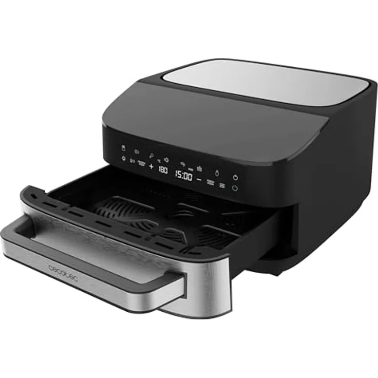 Cecotec Pizza & Fry 7000, Elektrischer Ofen für Pizza 7 l, 2200 W, 13 Zoll, Digitales Touchscreen, 8 Programme, Temperatur von 40-230 °C, Pizzastein, Ober- und Unterhitze