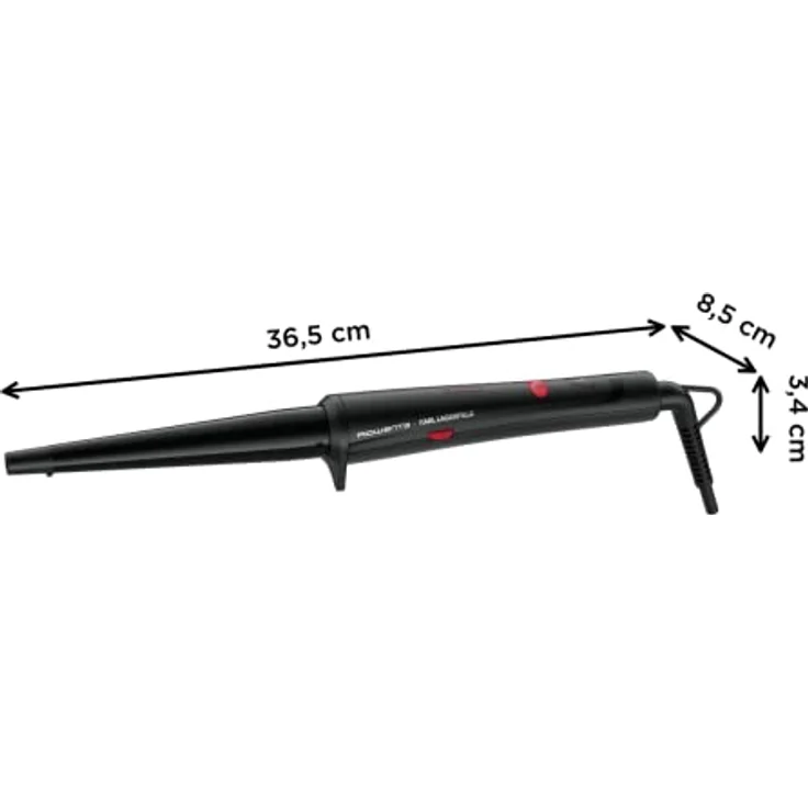 Rowenta x Karl Lagerfeld CF324L Professioneller Lockenstab für Locken und Wellen, konische Form, Keratin & Glow Beschichtung, Temperaturregelung bis 200°, Schutzhandschuh – Bild 2