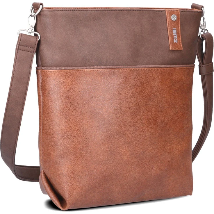 Zwei Umhängetasche Jana J12 - Schultertasche 33 cm, Rießverschluss, verstellbare Tragemöglichkeiten, grau – Bild 1