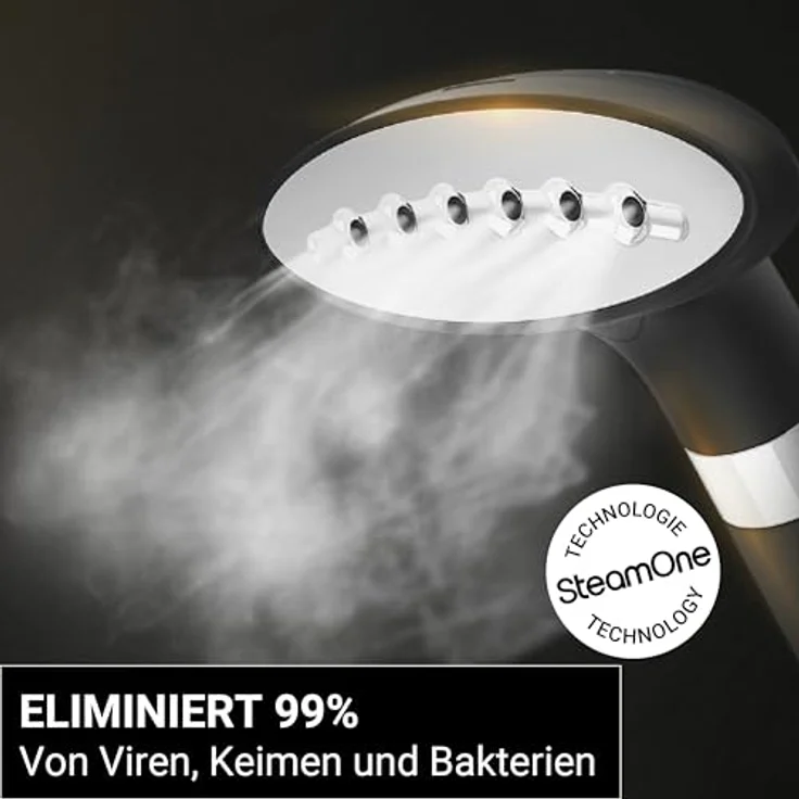 STEAMONE h18b Dampfglätter Dampfbürste Dampfbügeleisen Vertikal Schwarz glänzend 1,8 l 1800 W, Steamer – Bild 4