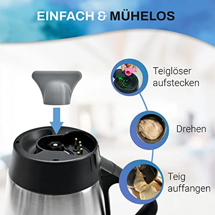 Mix-Slider ® Teiglöser Teigblume für Thermomix, Zubehör für Vorwerk Küchenmaschine TM5 + TM6 3D gedruckt Made in Germany (Silber Grau) - Preisvergleich – Bild 2
