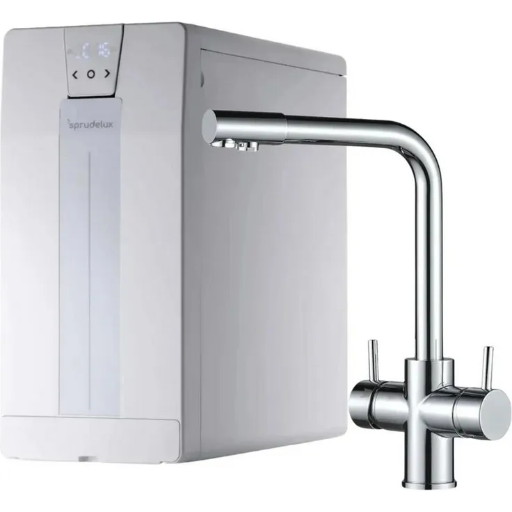 SPRUDELUX Wassersprudler POWER SODA OSMOSE Untertisch, AORA FT-Line 3, integrierte Osmose, Kühlung, Leckschutz, 5-Wege Isabella L Chrom