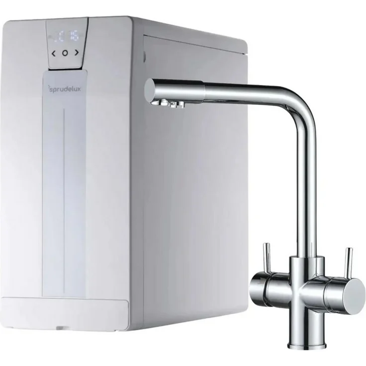 SPRUDELUX Wassersprudler POWER SODA OSMOSE Untertisch, AORA FT-Line 3, integrierte Osmose, Kühlung, Leckschutz, 5-Wege Isabella L Chrom