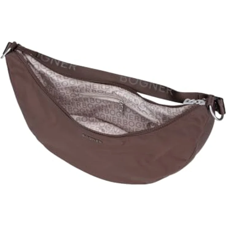 BOGNER Schultertasche Maxon Kyla, Damen Schultertasche aus Nylon in Dunkelbraun, 9.5 cm x 16 cm – Bild 3