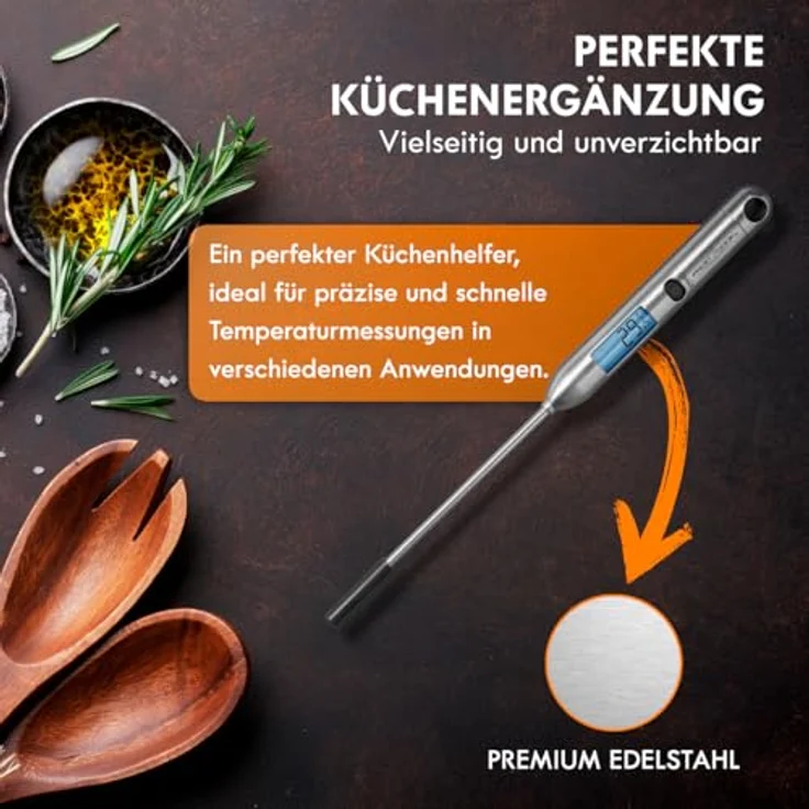 ProfiCook PC-DHT 1039 Digitales Haushaltsthermometer mit LCD-Display, Temperaturbereich: -45°C - 200°C, Edelstahl – Bild 6