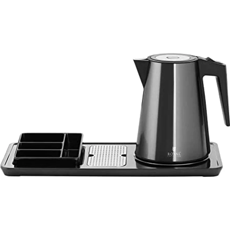 Royal Catering RC-HKS03 Wasserkocher Kaffee- und Teestation 1,2 L 1800 W Edelstahl schwarz – Bild 5