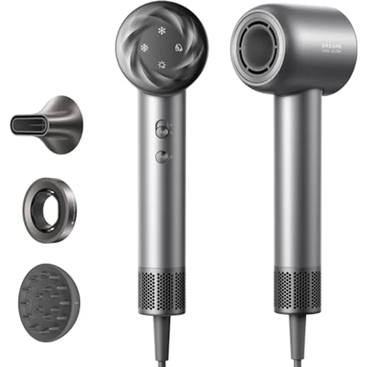 DREAME Hair Glory Mix, High-Speed-Haartrockner mit 3 magnetischen Düsen, NTC-Temperaturregelung, 300.000.000 negative Ionen/cm³, 110.000 U/min Motor, 336 g leicht, Schwarz – Bild 1