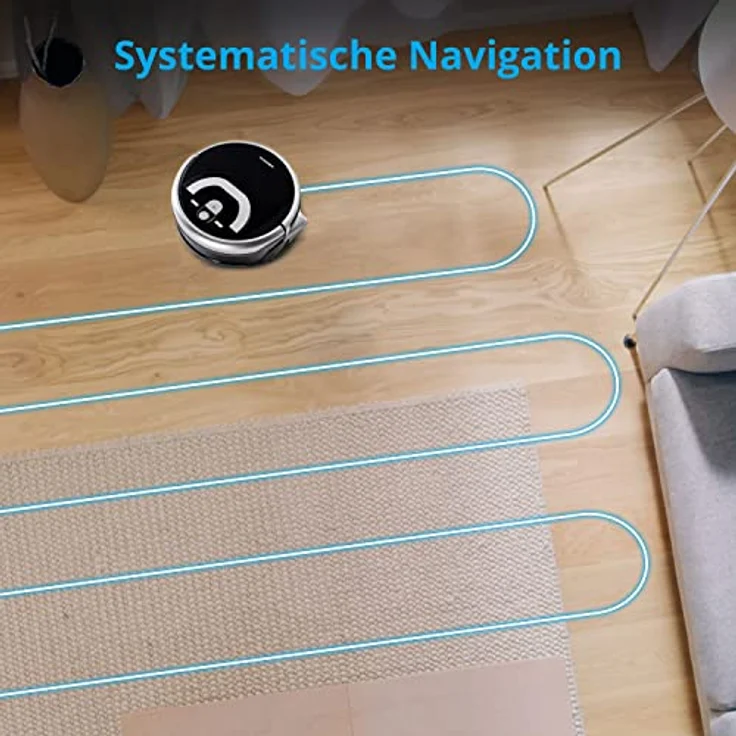 MEDION Wischroboter mit Wassertank P10W (Modell 2021, intelligente Navigation, Bodenreiniger mit Walze für Holzboden Hartboden Parkett, getrennter Schmutzwassertank/Frischwassertank) – Bild 2