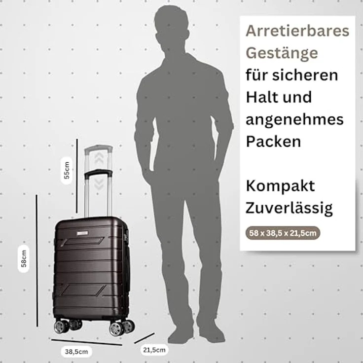 Nowi Bergamo 4 Rollen Kabinentrolley 56 cm, Bronze (37.40 l, S) – Bild 3