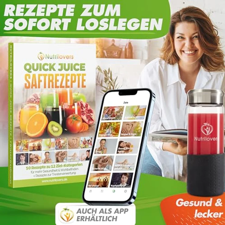 Nutrilovers QUICK-JUICER MAX, Zentrifugal-Entsafter mit 800 W, XXL-Einwurf, Edelstahlgehäuse, inklusive Reinigungsbürste und Rezeptbuch – Bild 13