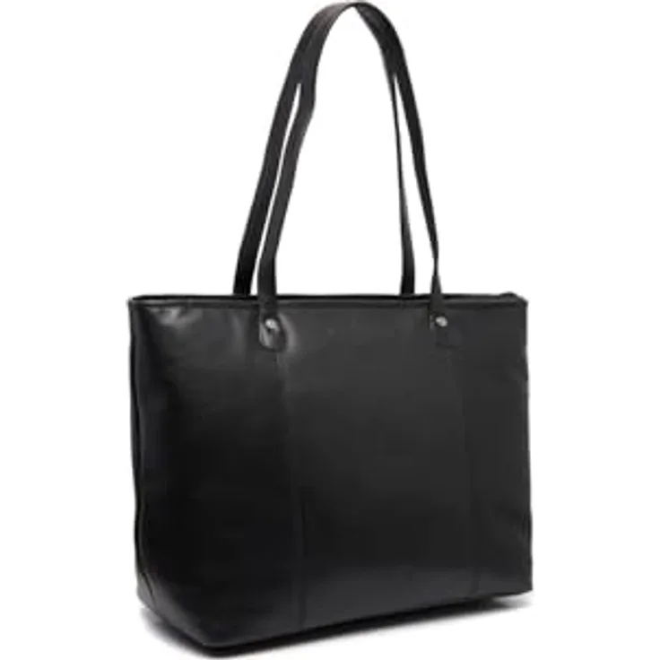 The Chesterfield Brand Ferrera Shopper, aus echtem Leder, schwarz mit gepolstertem Laptopfach und geräumigen Hauptfach