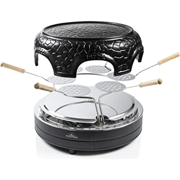 Bestron APD600Z Pizzaofen für bis zu 6 Personen, Pizza dome für kleine Pizzen (Ø 10 cm), mit Keramik-Kuppel, ca. 12-15 Minuten Garzeit, 860 Watt, Farbe: Schwarz – Bild 2