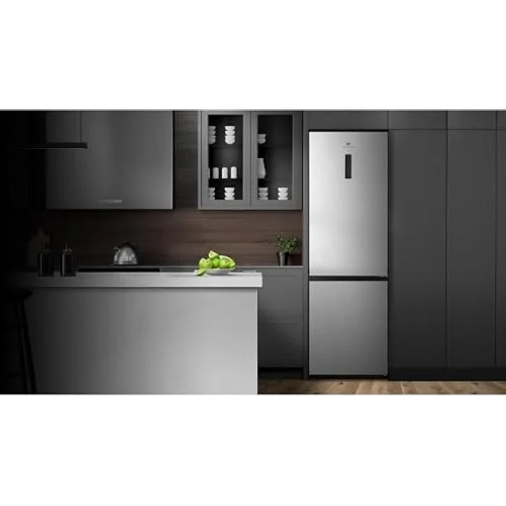 Continental Edison CEFC336NFIX1 Kühl-Gefrierkombination 336 L, Bottom Freezer, No Frost, 4-Sterne Gefrierfach, Touch-LED Display, Silber, 35 dB – Bild 6