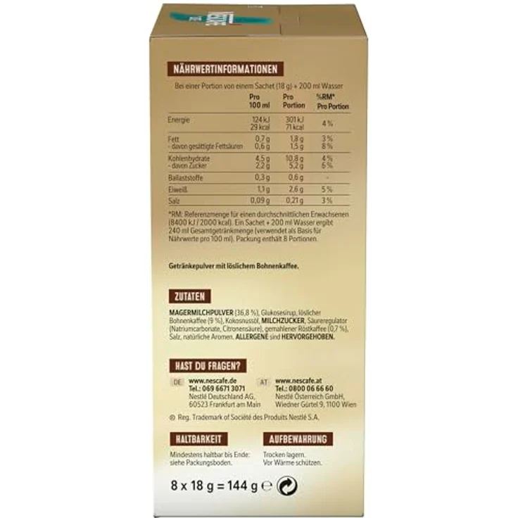 Nescafé Gold Typ Latte, löslicher Bohnenkaffee aus erlesenen Kaffeebohnen, koffeinhaltig, mit extra viel Schaum – Bild 3