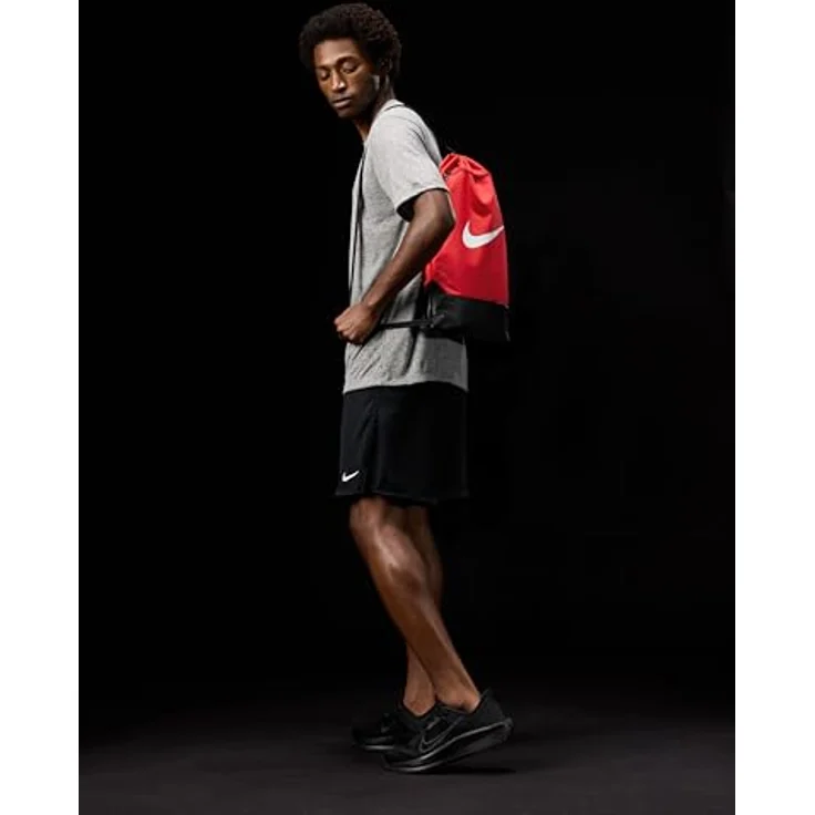 Nike Brasilia Sportbeutel NK BRSLA DRAWSTRNG - 18L, minimalistisches Design, recyceltes Polyester, Top-Loading – Bild 7