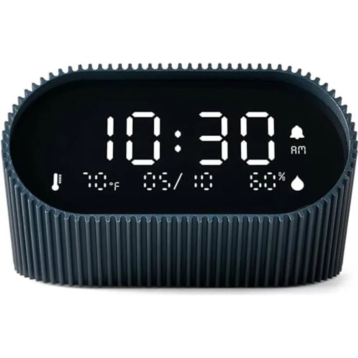Lexon LR155OB3 Ray Clock, Digitalwecker mit Feuchtigkeits- und Temperaturanzeige, Ozeanblau
