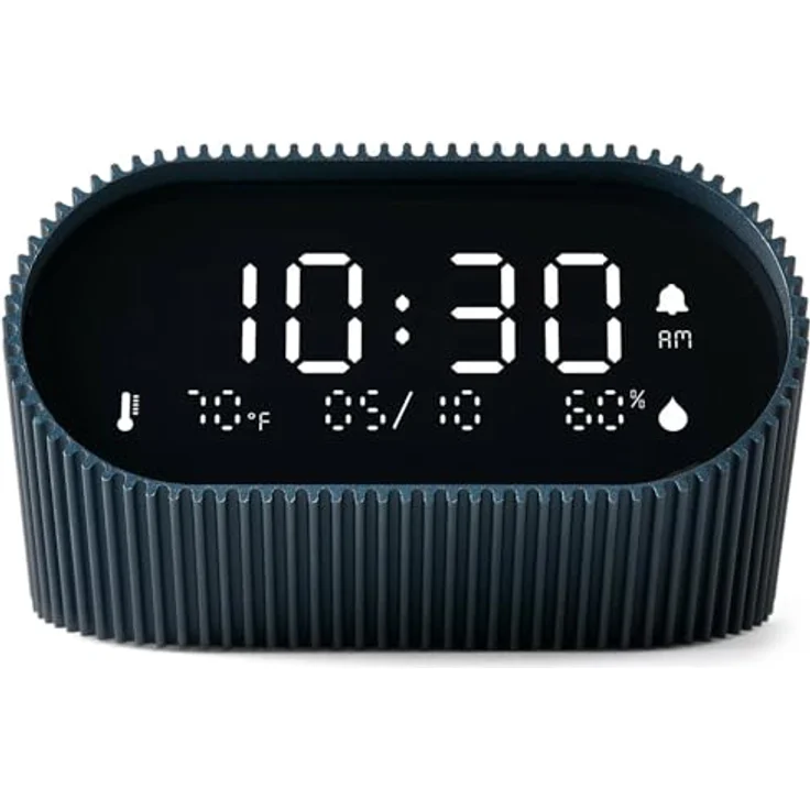 Lexon LR155OB3 Ray Clock, Digitalwecker mit Feuchtigkeits- und Temperaturanzeige, Ozeanblau