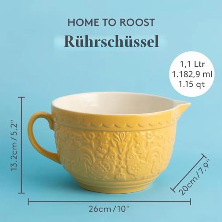 Mason Cash Rührschüssel mit Griff Home to Roost, 24 cm, gelb – Bild 2
