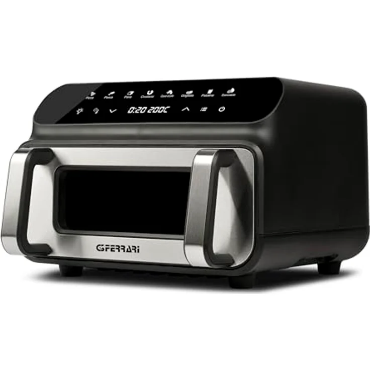 G3Ferrari G10181 Einzelfritteuse 10 l unabhängig 2000 W Schwarz, Edelstahl mit Multifunktionsluftfritteuse und doppelten Heizelementen – Bild 1