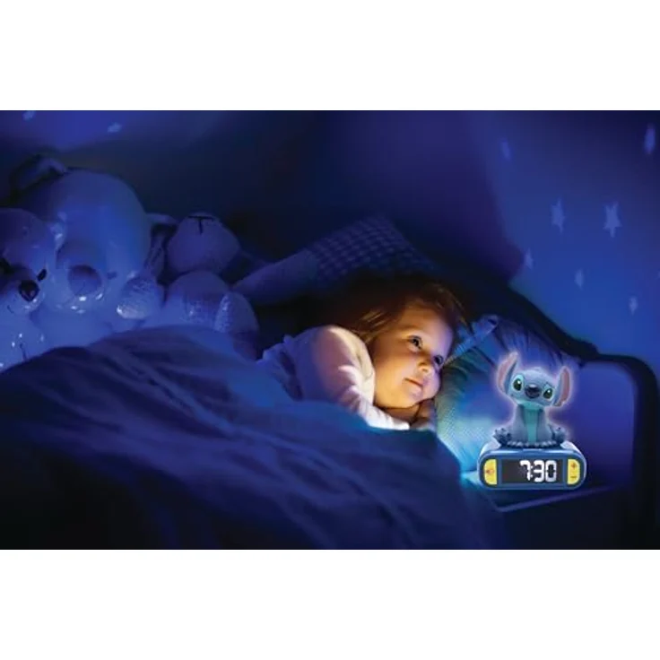 Lexibook Disney Stitch, Nachtwecker mit 6 Ringtönen und Sounds, beleuchtet, hintergrundbeleuchtetes LCD-Display, Schlummerfunktion, Blau, RL800D – Bild 5