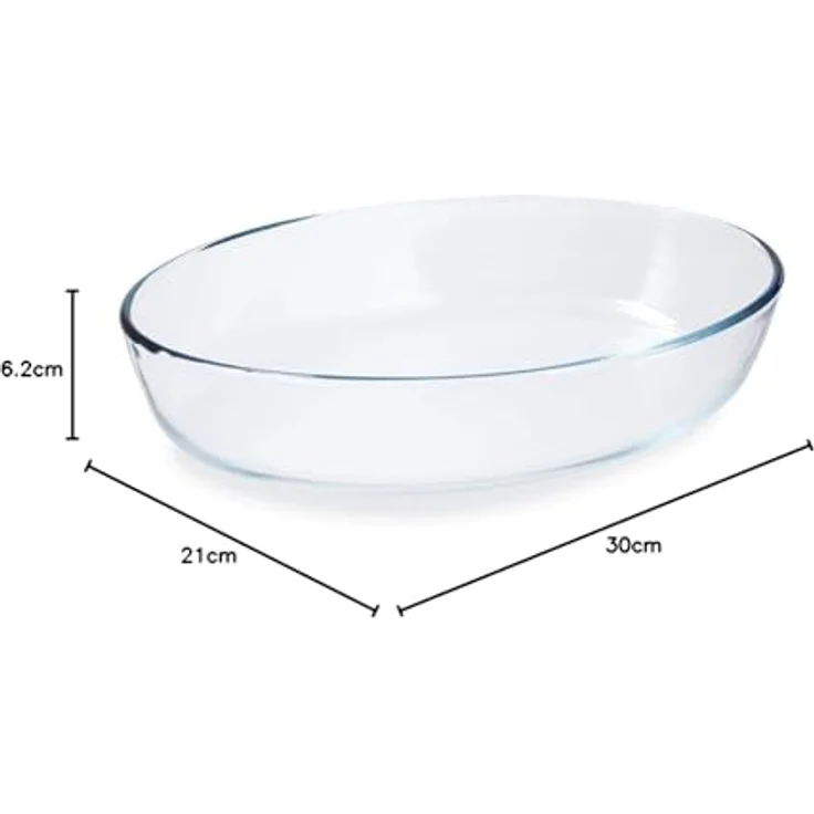 Dajar Pyrex Glasbräter oval, Glas, Transparent, 30 x 21 x 6,2 cm – Bild 5