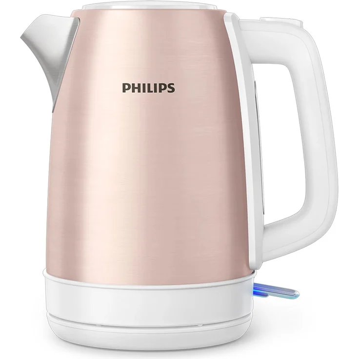 Philips HD9350/96, Wasserkocher mit 1,7 Liter Fassungsvermögen und 2200 Watt Leistung, drahtloses Design aus Edelstahl und Polycarbonat, Wasserstandsanzeige