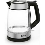 Tefal KI6058 Glas Wasserkocher mit Messstreifen, 1,7 Liter Fassungsvermögen, Leicht zu reinigen, Schwarz