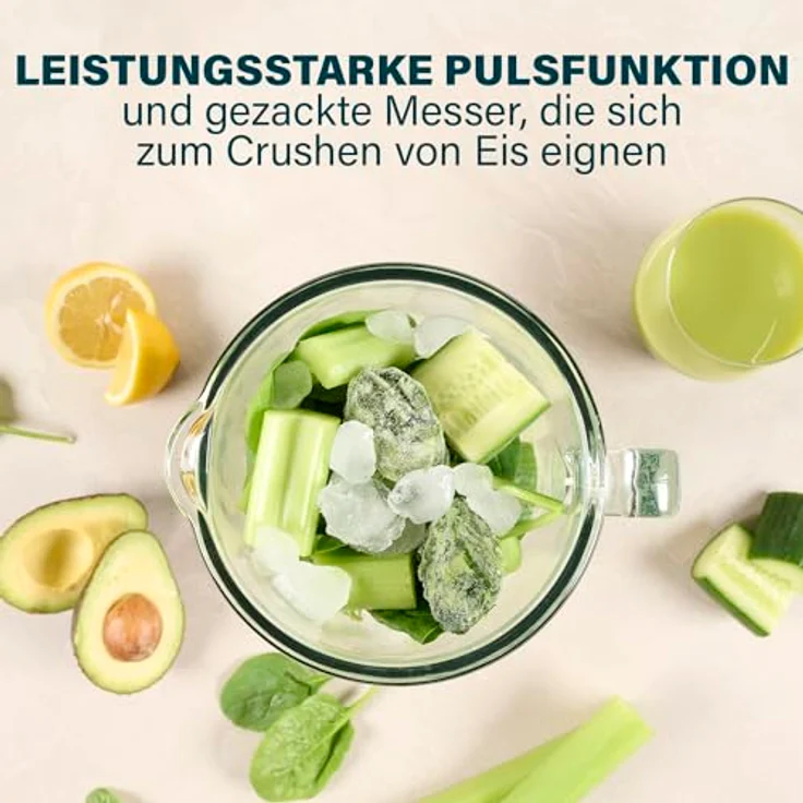 Princess Steel 212091 Standmixer, 1000W, 1,5L, Edelstahl gebürstet-schwarz – Bild 4