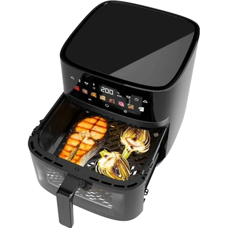 Cecotec Cecofry&Grill Duoheat 8000, Heißluftfritteuse 8L mit digitaler Temperaturregelung 80-200°C, 2200W, Doppelte Heizelemente, Sichtfenster, 8 Menüs – Bild 2