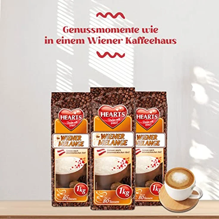 Hearts Cappuccino Wiener Melange 1kg – Bild 6