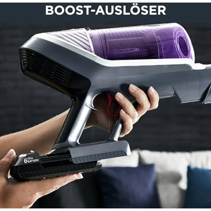 Rowenta RH9638 XForce Flex 8.60 Allergy Handstaubsauger, 35 min Akkubetrieb, mit Flex-Gelenk, grau-lila – Bild 5
