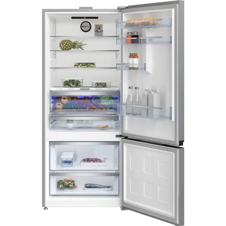 Beko B7RCNE595ZXPW freistehende Kühl-Gefrierkombination, großer Kühlschrank, 551 l Nettovolumen, NoFrost, AeroFlow, Multizone (Gefrier- oder Kühlbereich), HarvestFresh, Türalarm, Edelstahl-Look – Bild 3