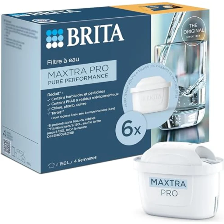 BRITA MAXTRA PRO All-in-1 Filterkartuschen 6er Pack - reduziert Kalk, Chlor, bestimmte Verunreinigungen und bestimmte Metalle – Bild 2