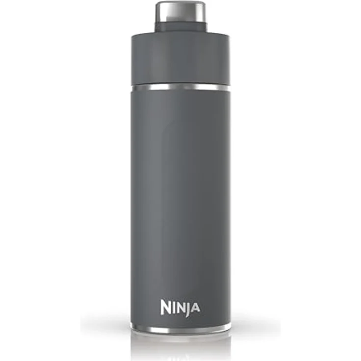 Ninja Thirsti Wasserflasche/Thermobecher to go, 700ml, Dreifach isolierter Travel Mug, Auslaufsicher, für kohlensäurehaltige, heiße & kalte Getränke, Grau – Bild 1