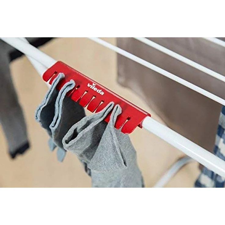 Vileda Wäscheständer Stahl, Aluminium, Trockenleinenlänge: 20m, Weiß – Bild 4