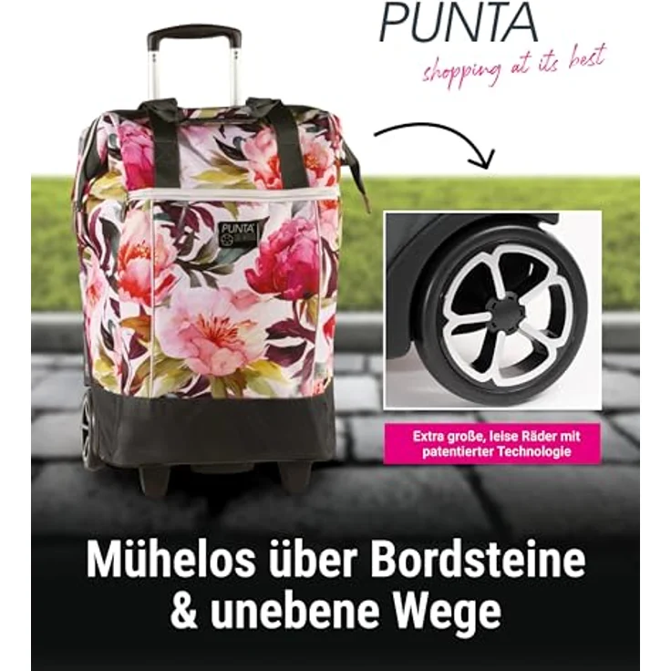 Punta Big Wheel Einkaufstrolley, 62 cm, orange, 100% Polyester, mit großen Rädern – Bild 2