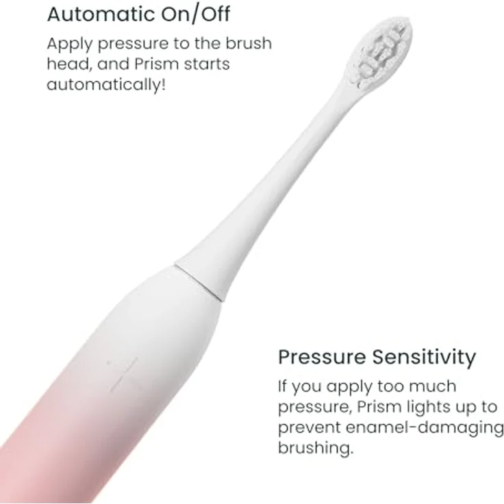 Be Lucent Lucent Prism Elektrische Zahnbürste – Mit automatischer Aktivierung, 60 Tage Akkulaufzeit, Smart-Timer, Drucksensor, kabelloses Laden, wasserdicht IPX8, Pink Bliss – Bild 4