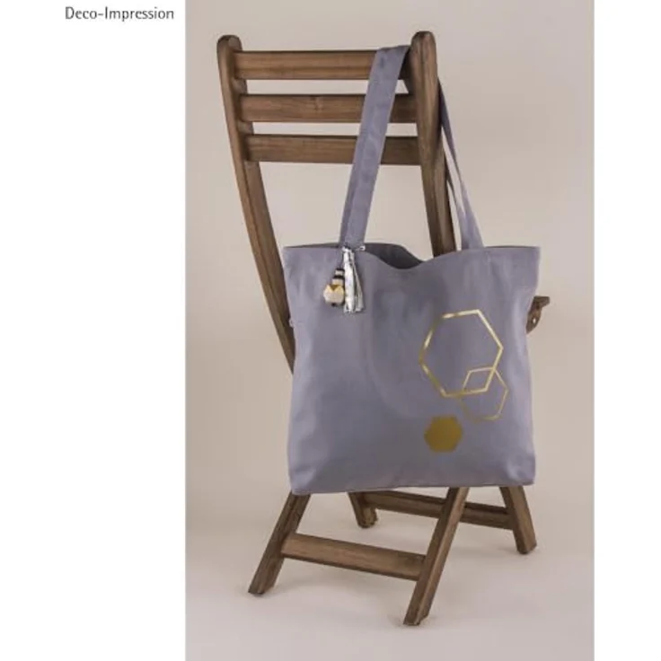 Rayher 53987564 Basic Shopper, Einkaufstasche grau, 46x35cm, 330g/m² – Bild 5