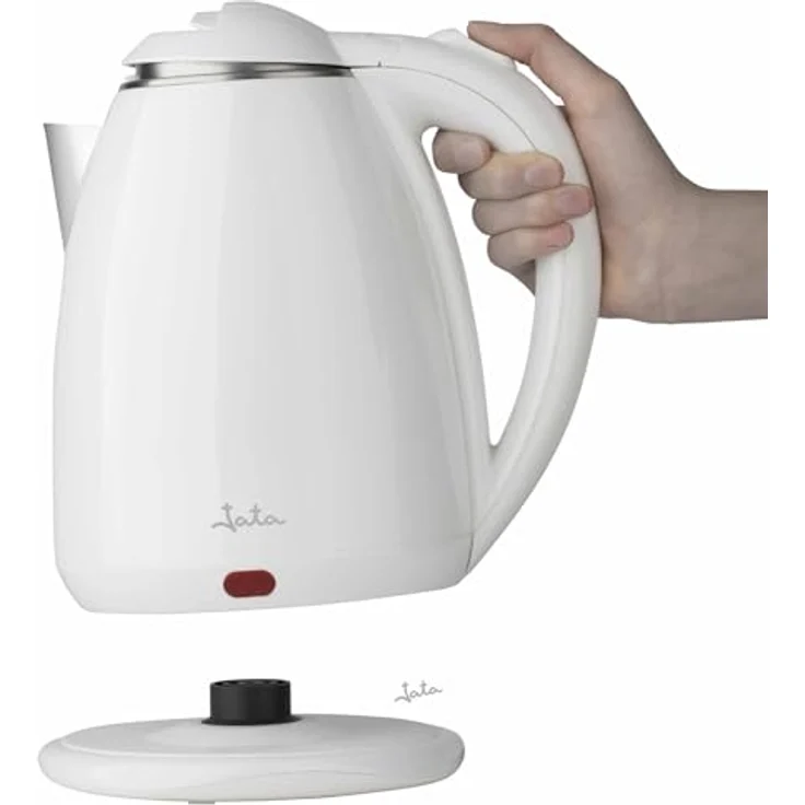 JATA JEHA1040 Elektrischer Wasserkocher 1.8 L 1500 W Drahtloser Krug Klappdeckel Drehfuß, Weiß – Bild 2