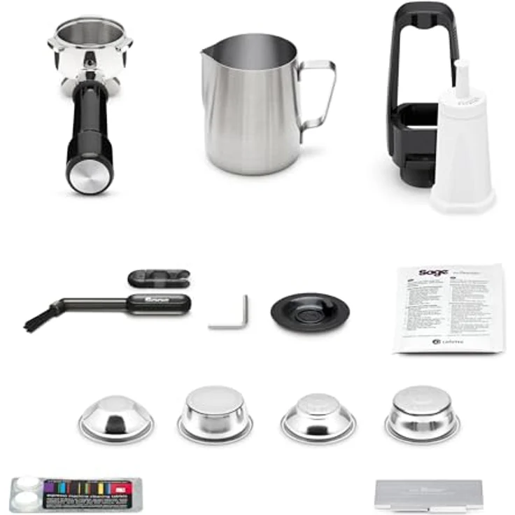 Sage The Barista Express Impress, Siebträgermaschine mit integriertem Mahlwerk, 15-Bar-Pumpendruck, Milchsystem, Weiss-Schwarz – Bild 10