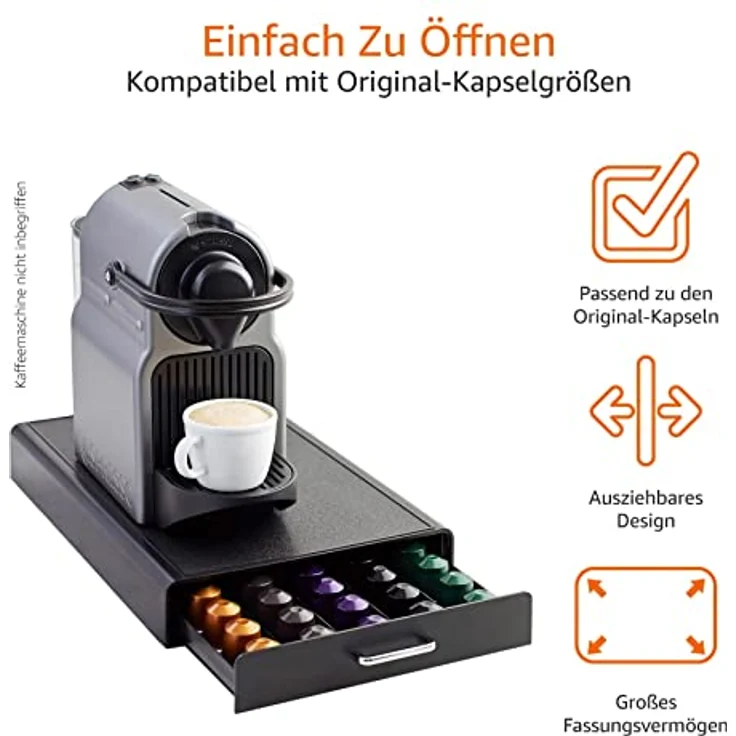 AmazonBasics Schubladenbox zur Aufbewahrung von Nespresso-Kaffeekapseln, Fassungsvermögen: 50 Kapseln – Bild 3