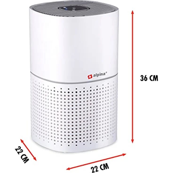 alpina Luftreiniger - Luftreiniger mit Ionisator - HEPA-Filter - 3 Modi + Nachtmodus - Weiß – Bild 2