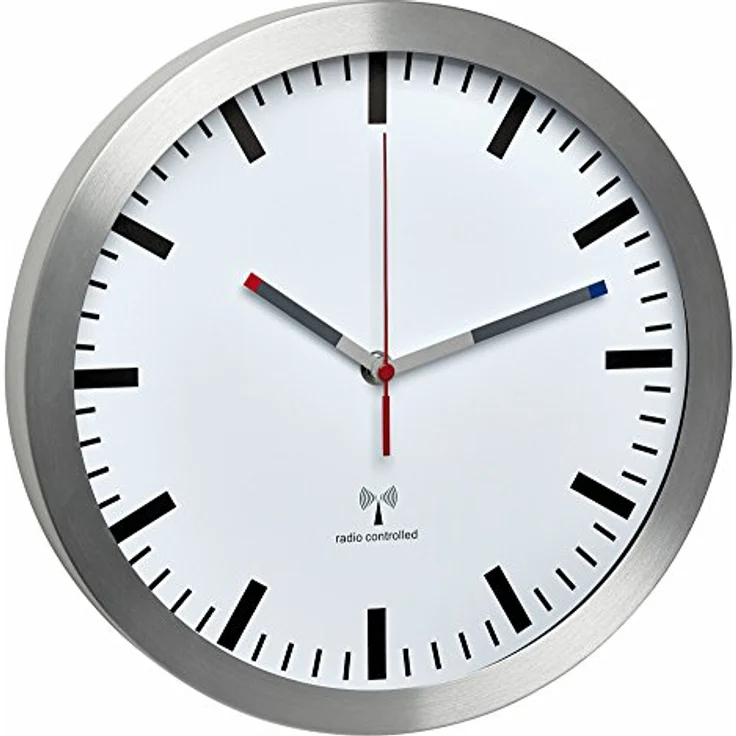 TFA Dostmann Funk-Wanduhr 60.3528.02 mit geräuscharmem Uhrwerk 300 mm (Weiss) – Bild 1
