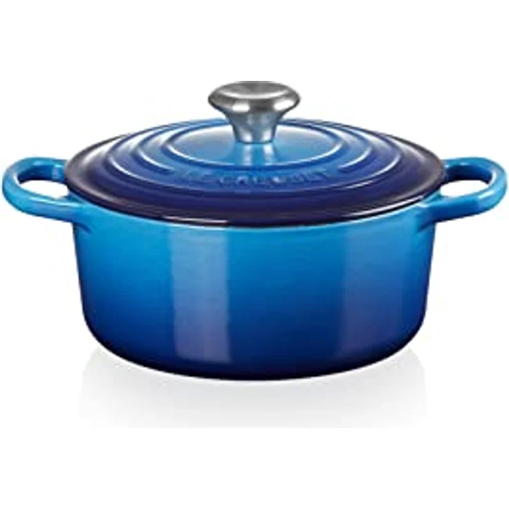 Le Creuset Signature Gusseisen-Bräter mit Deckel, Ø 18 cm, Rund, Für alle Herdarten und Induktion geeignet, Volumen: 1,8 l, 2,572 kg, Azure, 21177182202430, 21177182202430 – Bild 2