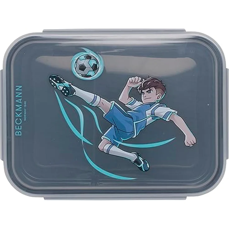 Beckmann Brotdose Magic League für Kinder mit herausnehmbarer Trennwand, Grundschule Lunchbox, Black – Bild 1