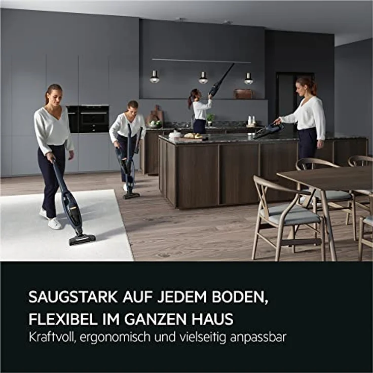 AEG QX7-1-I360 Akku Staubsauger kabellos / Staubsauger beutellos / leise / Handstaubsauger Akku / 50 min Laufzeit / leicht / Hartboden / 2in1 / Tierhaare / Hund / Katze / Teppich / Auto / blau – Bild 3