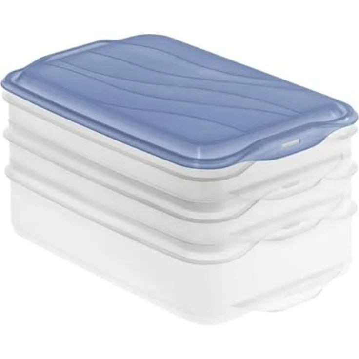 Rotho Aufschnittbox Foodcenter Rondo 3teilig, stapelbar, luftdicht, blue – Bild 2