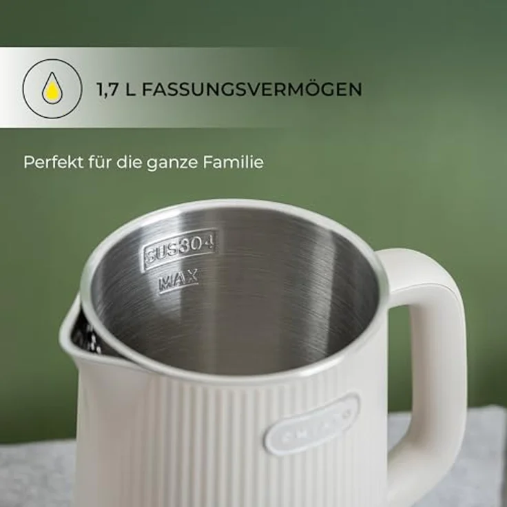 CHiATO heatPLAY Groove, Wasserkocher mit 1,7 Litern, smartem Temperaturdisplay und Warmhaltefunktion – Bild 6